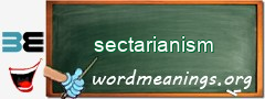 WordMeaning blackboard for sectarianism